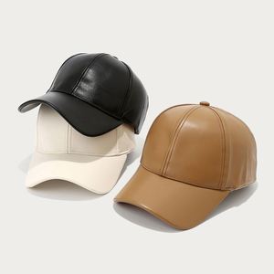 Gorra de Béisbol de Cuero PU para Hombres de Mediana Edad y Mayores, Estilo Vintage, Protección Solar, con Visera, en Oferta - Product Image 2