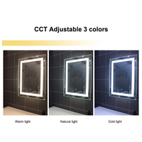 Miroir de salle de bain LED intelligent rectangulaire, avec éclairage LED, fonction anti-buée, tactile, à intensité variable, certifié UL CE, style moderne, OEM, pour usine