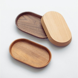 Plateau rond en bois fait à la main, fournisseur OEM de l'Inde, plateau de service en chêne pour vase rustique, ajoute une touche naturelle à la décoration intérieure - Product Image 2