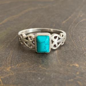 แหวนแฟชั่นดีไซน์เนอร์สีเทอร์ควอยซ์ น้ำหนัก 3.2 กรัม - Product Image 1