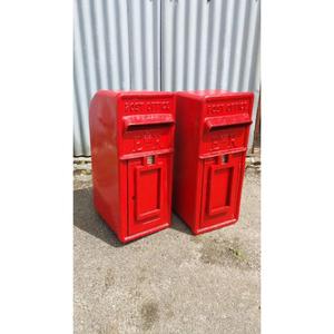 Boîtes aux lettres vintage rouges et vertes avec compartiment privé, en métal, à fixation murale, design antirouille, serrure à clé, accès frontal - Product Image 6