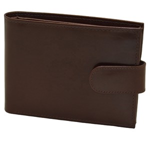 Portefeuille long en cuir véritable avec fermeture à glissière, porte-cartes anti-RFID, design minimaliste unisexe, couleur marron - Product Image 1