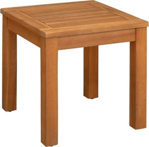Modern Square Teak Wood Outdoor Side <b>Table</b> Weather Resistant Leg Base Eco-Friendly Portable Kitchen & Warehouse Use - Product Image 1