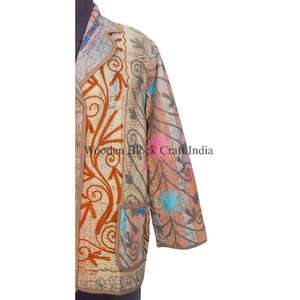 Veste d'hiver vintage en coton indien, veste Kantha, gilet matelassé, veste style bohème hippie, vêtements pour femmes - Product Image 6