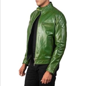 Chaqueta de Invierno para Hombre de Primera Calidad, Diseño Personalizado, Estilo Motero Urbano, Cuero Genuino, Impermeable, Pakistán - Product Image 2