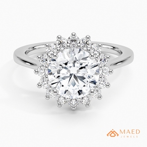 Anillo de Moissanita con Corte Redondo, Anillo de Plata para Mujer, Anillo de Compromiso con Halo, Regalo de Boda, Joyería de Moda, Elegante, el Mejor Estilo, Anillo Fino - Product Image 1