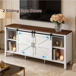 Mueble de Almacenamiento con Paneles Laterales Blancos, Organizador de Cubiertos y Accesorio para Soporte de TV - Product Image 3