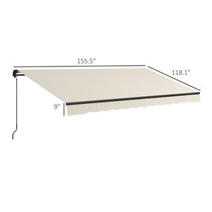 Tenda da Sole Retrattile Beige Bianca 13x10 con Protezione UV, Parasole Estensibile per Terrazze, Balconi e Giardini con Bracci Pieghevoli - Product Image 3