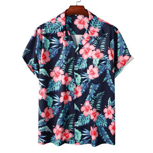 <b>Men's</b> Quick Dry Beach Wear <b>Shirt</b> with Button Short Sleeves Custom Logo Design <b>Satin</b> Polyester Breathable Sublimation Print - Product Image 4