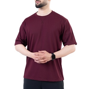 T-shirts pour hommes 100 % coton, coupe ample, épaules tombantes, manches courtes, formels, avec motif, devant en tissu peigné - Product Image 3