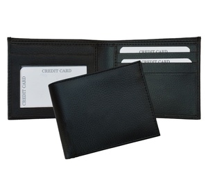 Hot Sale Muddy Black Men's Genuine Leather Wallet Fashionable Spacious Design for <b>Carrying</b> Cards Business Students' Daily Use - Product Image 1