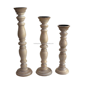 Portavelas de Madera Hecho a Mano, Elegante Decoración Rústica para el Hogar, Adorno para Mesa de Comedor, Sala de Estar y Noches Festivas - Product Image 3