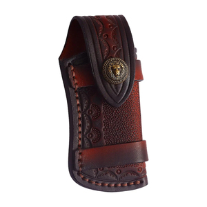 Handmade Leather Pouch For Folding Knives Handcrafted Genuine Leather Protective Belt Holster Knife Storage Case Outdoor - Product Image 2