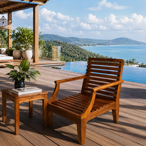 Sillón de Exterior de Madera de Teca Sólida de Primera Calidad, Silla de Jardín Moderna para Hotel, Villa, Resort, Fabricante de Muebles de Patio - Product Image 6