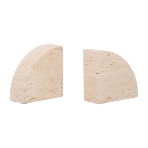 Modern Marble <b>Bookends</b> Geometric Shape Gold-Plated 2Pcs Stone Decor - Product Image 4
