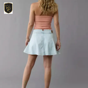 Women's High-Waisted Straight Casual Washed Denim Shorts Breathable Cargo Wrap Button Autumn Vintage Eco-Friendly Comfortable - Product Image 2
