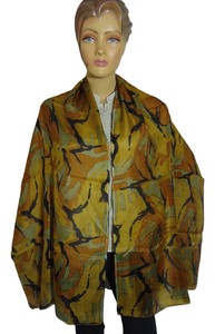 Écharpe en soie 100% pour femmes, imprimé géométrique en chevron, longue, accessoire de mode, multifonctionnelle, toutes saisons, tenue décontractée - Product Image 2