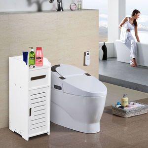 Two-Door White Bathroom Storage Cabinet Model One Bathroom Furniture - Product Image 1