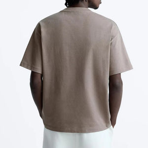 เสื้อยืดคอกลมทรงโอเวอร์ไซส์ ผ้าคอตตอนถักเนื้อหนา คุณภาพสูง สั่งทำโลโก้ได้ 100% ผ้าคอตตอน ทรงปกติ สำหรับผู้ชาย - Product Image 4