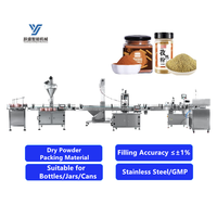 Ligne de machines automatiques de remplissage, de bouchage et d'étiquetage pour sucre blanc, piment, épices alimentaires, assaisonnements et lait en poudre