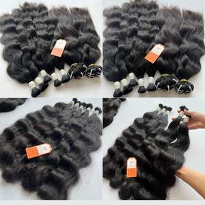 Extensions de cheveux naturels ondulés 100% humains en vrac couleur noire expédition rapide vendeur de prix bon marché au Vietnam - Product Image 5
