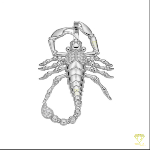 Pendentif Scorpion Hip Hop Exclusif avec Sertissage de Diamants de Laboratoire Entièrement Incrustés et Finition Argentée - Product Image 5
