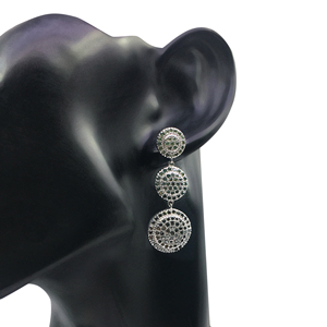 2.46 Cttw Green Natural Diamond Drop <b>Dangle</b> <b>Earrings</b> 925 Sterling <b>Silver</b>, Round Cut Prong Set <b>Earrings</b> for Women, Push Back - Product Image 4