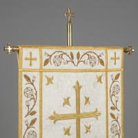 Bannière de Procession de Luxe pour Église Orthodoxe Catholique, Broderie en Fil d'Or