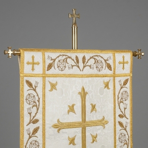 Luxury Orthodox Catholic Church Processional <b>Banner</b> Gold Bullion Wire Embroidered <b>Banners</b> - Product Image 3
