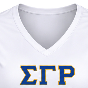 Camiseta Deportiva Personalizada con Cuello en V para Mujer de Sigma Gamma Rho, Camiseta Deportiva de Manga Corta para Entrenamiento, Ropa Deportiva - Product Image 3