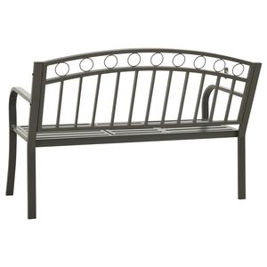 Panca da Giardino in Acciaio Verniciato a Polvere Grigio, Media Durata, per Patio - Product Image 5