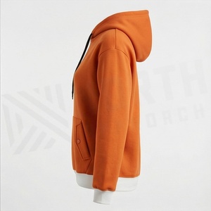 Streetwear Womens Hoodie Cotton <b>Polyester</b> Blend Custom Logo Printing Pullover Fleece Crop Top Fashion Apparel Garments - Product Image 3