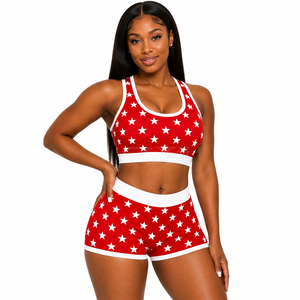 Cosh International Sisterhood Sorority Seamless Yoga Set 2-Piece Workout Outfit Backless Sports Bra & Scrunch Bum Shorts Gym Fit - Product Image 3