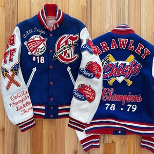 Custom Chenille Embroidered <b>Men's</b> Leather Baseball <b>Jacket</b> Custom <b>Varsity</b> <b>Jacket</b> for <b>Men</b> <b>Bomber</b> - Product Image 1