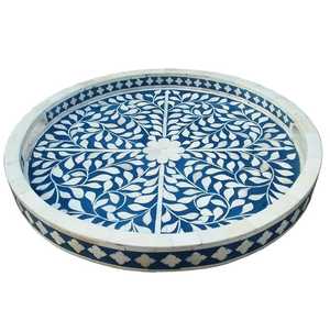 Bandeja Otomana Premium con Incrustaciones de Hueso Hecha a Mano por Artesanos Expertos - Product Image 3
