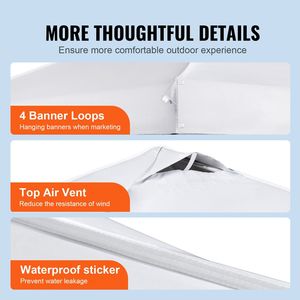 Carpa Plegable de 10 x 10 pies con Lona Plateada de PU 250D, Bolsa con Ruedas, 4 Bolsas de Arena, Refugio Impermeable para el Sol - Product Image 6