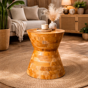 Mesa de Centro ARTERRA Premium Hecha a Mano con Raíz de Teca Duradera - Mueble de Sala de Estar con Patrón de Grano Natural Rústico - Product Image 3