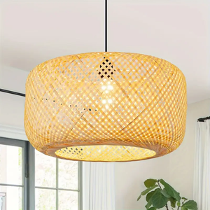Bamboo Oval Pendant <b>Light</b> for Home Ceiling Decoration <b>Dining</b> Room Restaurant and Cafe - Product Image 6