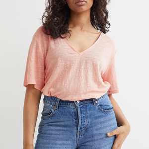 T-shirt à manches courtes, coupe ample, épaules tombantes, polyester/coton, basique, uni, personnalisable avec logo, sérigraphie, col rond, pour femme - Product Image 1