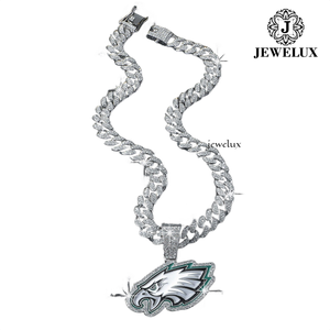 Hot Sale Men's 22K Gold Plated Moissanite Eagle Pendant <b>Necklace</b> Hip Hop Style Link Chain Everyday Wear Jewelry From India - Product Image 2