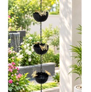Chaîne de pluie carrée moderne et traditionnelle de haute qualité, faite à la main, en cuivre poli, design personnalisable, noire, pour jardin extérieur - Product Image 1