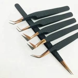 Pinzas Quirúrgicas de Precisión Morje para Pestañas, Acero Inoxidable, Punta Dentada de 10 mm, Mango Negro, Juego de Herramientas Profesionales de Maquillaje - Product Image 2