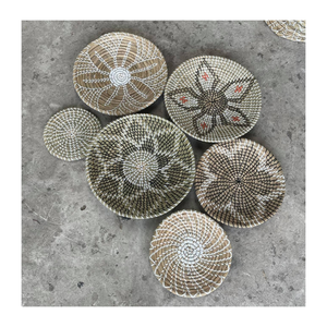 Handcrafted Seagrass <b>Wall</b> Hanging Plate Natural Eco Friendly Woven Handicraft Custom Size Modern Design Multi-piece Home Decor - Product Image 3