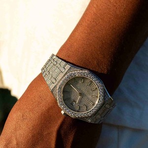 Luxury Moissanite Diamond Automatic Movement Watch Pretty Rose Gold D-VVS Bust <b>Down</b> Iced Out For Watch With Stainless Steel Case - Product Image 2