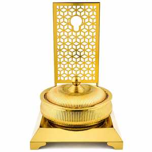 Gold Stainless Steel Chafing Dish Round Buffet <b>Server</b> Decorative <b>Food</b> Warmer for Restaurant Banquet Tabletop Use - Product Image 3