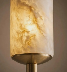 Modern Brass Chandelier With Alabaster Shades Geometric Design Ceiling <b>Light</b> Indoor Living Room Decor - Product Image 4