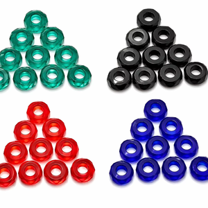 Cuentas espaciadoras de vidrio facetado multicolor en forma de anillo, cuentas transparentes tipo donut para la fabricación de joyas, suministro a granel para manualidades. - Product Image 1