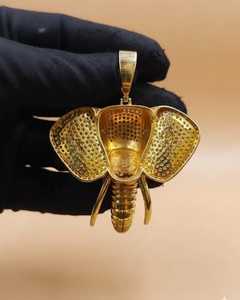 Colgante de Elefante con Incrustaciones de Moissanita VVS, Colgante de Plata 925, Estilo Hip Hop, Colgante de Animal, Colgante de Rapero Bilingüe, Joyería de Buena Suerte - Product Image 6