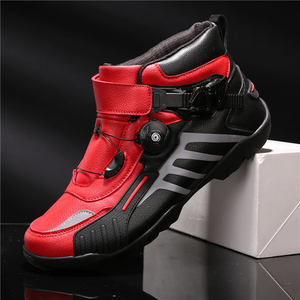 Bottes de moto en cuir pour hommes, design de course, qualité supérieure, doublure en mesh, style course, bottes ventilées, blanches - Product Image 2