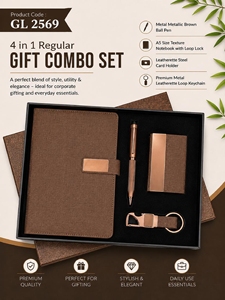 Set de Regalo Profesional para Oficina Cuatro en Uno: Cuaderno A5, Bolígrafo Magnético de Metal, Tarjetero y Llavero Personalizado de Cuero Sintético - Product Image 4